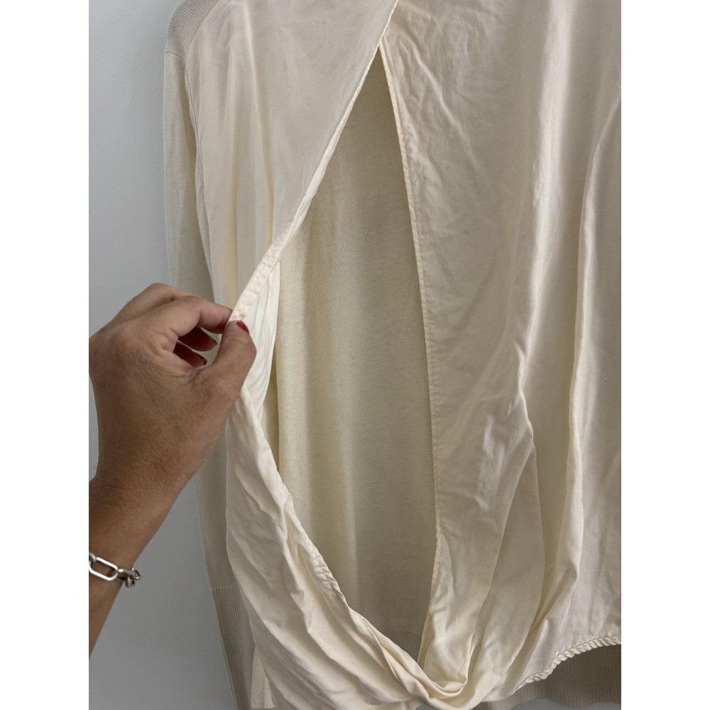 Lululemon Still At Ease Cashmere Blend Pullover Sweater Size M Cream Open-Back‎ - Picture 6 of 8
